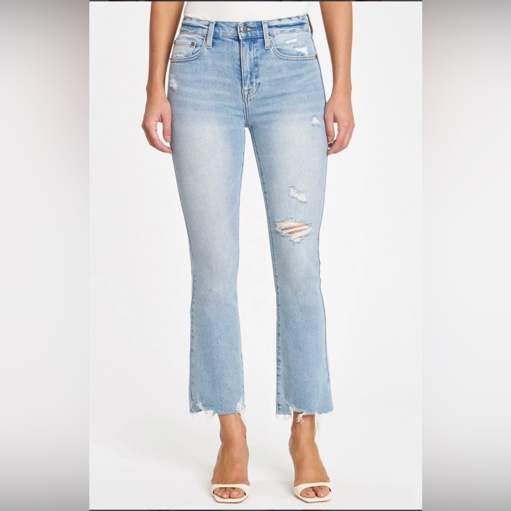 Pistola Denim Lennon High Rise Crop Boot - Fountain, Size 25